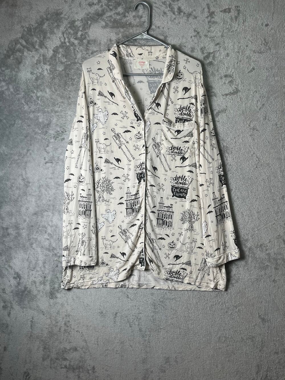In My Sundays XL Halloween Pajama Set Ghost Haunted House Lounge Sleepwear